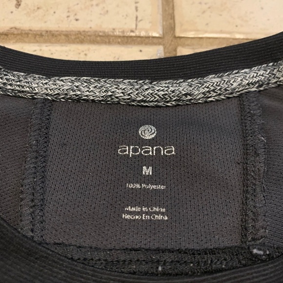 Apana Black Short Sleeve Athletic T-Shirt - Men's/Unisex - Size Medium - Picture 2 of 7